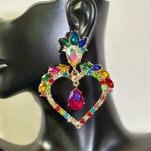 Multi-Color Heart Earrings